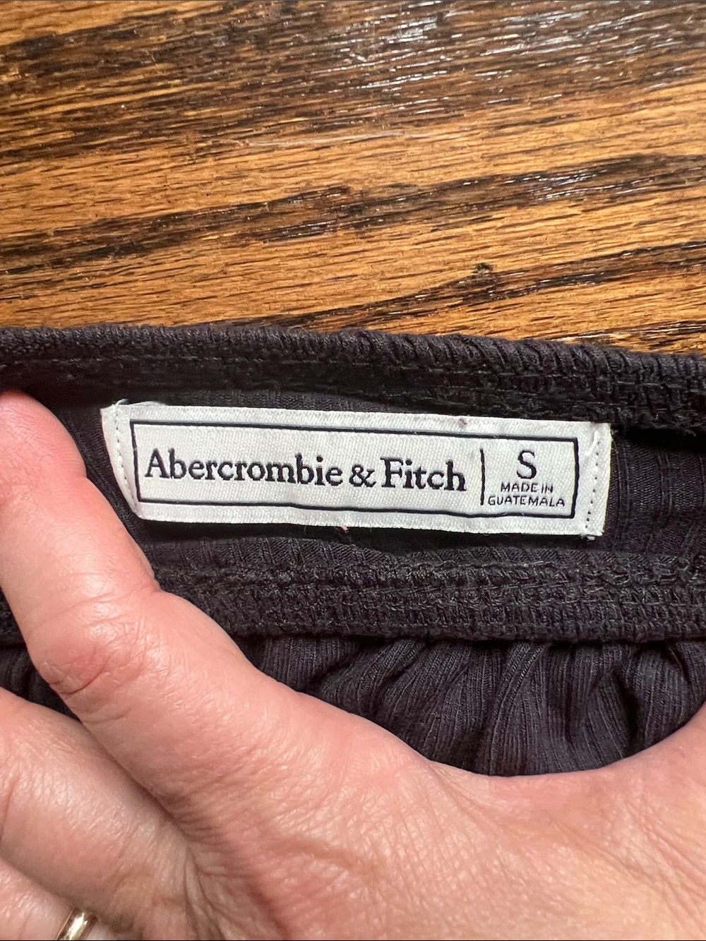 Abercrombie & Fitch Black Off-Shoulder Ribbed Bodysuit - Picture 3 of 4